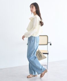 earth music&ecology 2wayオフショルバルーンヘムフリルブラウス