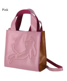 tsumori chisato CARRY キラネコエコレザー ハンドバッグ 2way ショルダーバッグ