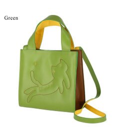 tsumori chisato CARRY キラネコエコレザー ハンドバッグ 2way ショルダーバッグ