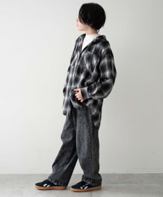 WEGO 【KIDS/150cm/160cm/ウエストゴム】イージー3Dバレルレッグデニムパンツ（JUNIOR）