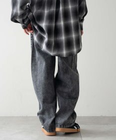 WEGO 【KIDS/150cm/160cm/ウエストゴム】イージー3Dバレルレッグデニムパンツ（JUNIOR）