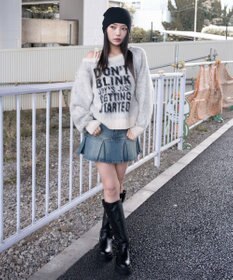 WEGO シャギー2WAYグラフィックワンショルニット