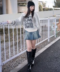 WEGO シャギー2WAYグラフィックワンショルニット