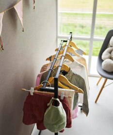 tower 収納力アップハンガーラック タワー 2段 ブラック