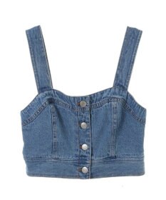 earth music&ecology フロントボタンデニムビスチェ