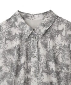 YECCA VECCA サファリ柄フレアシャツワンピース