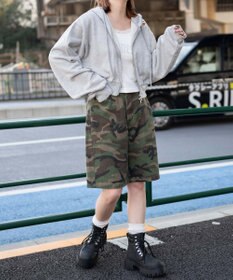 WEGO ダメージショートジップパーカー