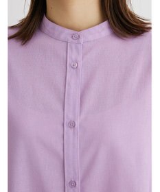 Green Parks 綿麻混バンドカラーシャツワンピース