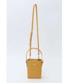 DAKS CARAエンボスレザースクエアハンドバッグ