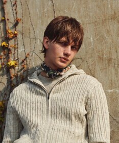 JOSEPH ABBOUD 【オリジナルオーガニックコットン使用/サスティナブル】JOE COTTONケーブル ニットパーカー ベージュ系