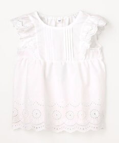 ANY KIDS 【洗濯機可能/接触冷感】ひんやり レース刺繍ブラウス