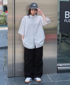 WEGO 【ユニセックス着用ITEM】オックスフォードダメージアップリケシャツ（SS）