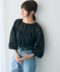 YECCA VECCA シアードットジャガードブラウス