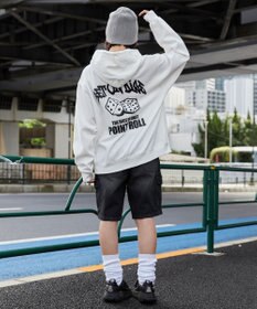 WEGO 【裏起毛/ユニセックス着用ITEM】リラックスフィットグラフィックパーカー