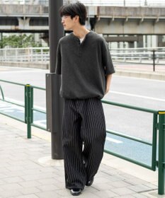 WEGO 【ユニセックス着用ITEM/MLサイズ展開】スラブヘンリーネックT（SS）