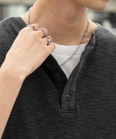 WEGO 【ユニセックス着用ITEM/MLサイズ展開】スラブヘンリーネックT（SS）