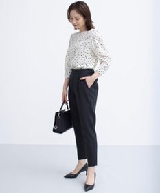組曲 ドットジョーゼットプリント ブラウス