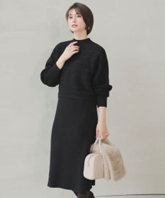 ANY SIS 【2SET】ニット ボレロ × ワンピース セット ブラック×ライトベージュ