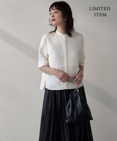 ICB 【WEB限定・洗える】 シルキーツイル クロップドシャツ