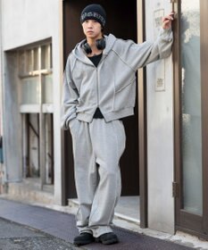 WEGO 【ユニセックス着用ITEM/ウエストゴム】スウィッチングスウェットパンツ