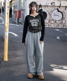 WEGO 【ユニセックス着用ITEM/ウエストゴム】スウィッチングスウェットパンツ