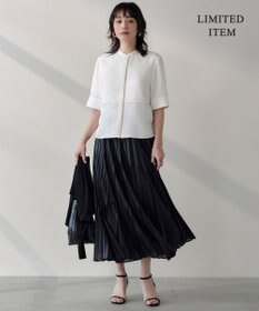 ICB L 【WEB限定・洗える】 シルキーツイル クロップドシャツ