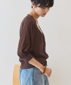 AMERICAN HOLIC 5分袖シアーVネックニットカーディガン