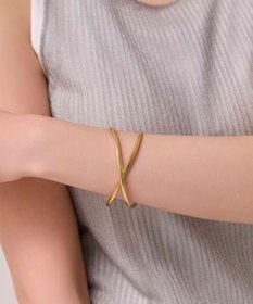 Phoebe 〈金属アレルギー対応〉フロークロスバングル　ゴールド/ニッケルフリー