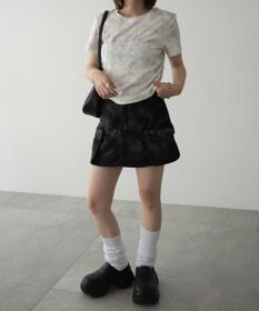 WEGO メタリックバタフライサークルロゴT