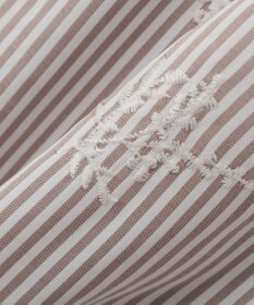 YECCA VECCA ストライプ柄フラワー刺繍ワンピース