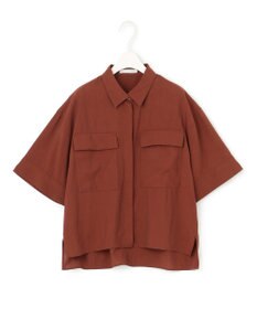 ICB 【洗える】T/Rドライリネン クロップドシャツ