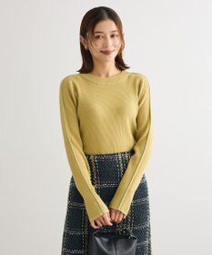 Green Parks ラメライン入りリブニットプルオーバー