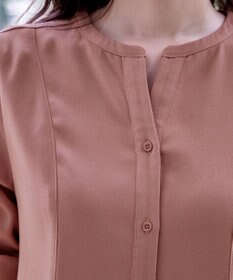 Tiaclasse 【洗える】ベルト付きスキッパーシャツワンピース