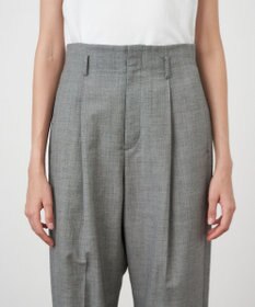 ATON WOOL LINEN SHARKSKIN | テーパードタッグパンツ