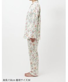 WACOAL パジャマ 長袖 長ズボン 綿混(本体) あったか ミントン 3Lまで対応 大きいサイズ レディース NDW428 /ワコール