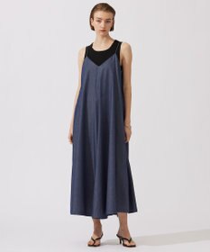 ICB 【洗える】PlaXコットンソフトデニム キャミソールワンピース