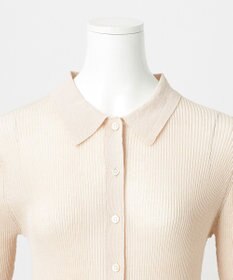 23区 【GOLD LABEL】コットンリネンシアー ニットポロカーディガン