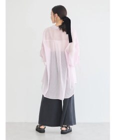 earth music&ecology 袖スリットリボンロングシャツ