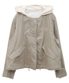 earth music&ecology パーカー付きミリタリーブルゾン