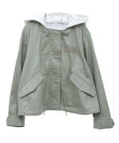 earth music&ecology パーカー付きミリタリーブルゾン