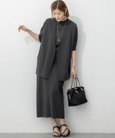 23区 【洗える/吊り干しOK】ヴィスコースストレッチ ニットベスト