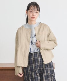 earth music&ecology パーカー付きミリタリーブルゾン