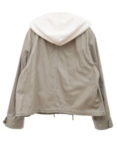 earth music&ecology パーカー付きミリタリーブルゾン