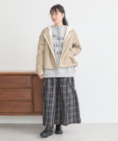 earth music&ecology パーカー付きミリタリーブルゾン