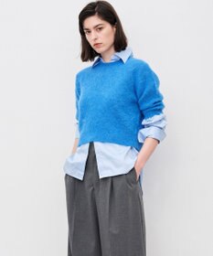 uncrave アルパカファーニット ショートトップス ブルー