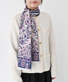 Marca ＜オシャレに防寒＞【Marcaオリジナル 】小鳥さらさペルシャウールロング シルクウール ロングスカーフ