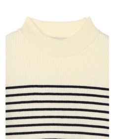 earth music&ecology ゴールド釦スリーブリブプルオーバー