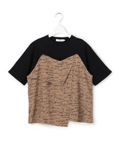 ICB 【30th ANNIVERSARY】5cityプリント コンビカットソー ブラック×バーントアンバー