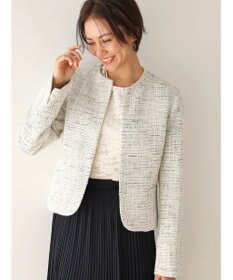 Green Parks ｅｆ－ｄｅ　ツィード調ノーカラージャケット