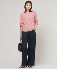 J.PRESS LADIES 【洗える】BASIC STRETCH DENIM ワイド ストレート デニム